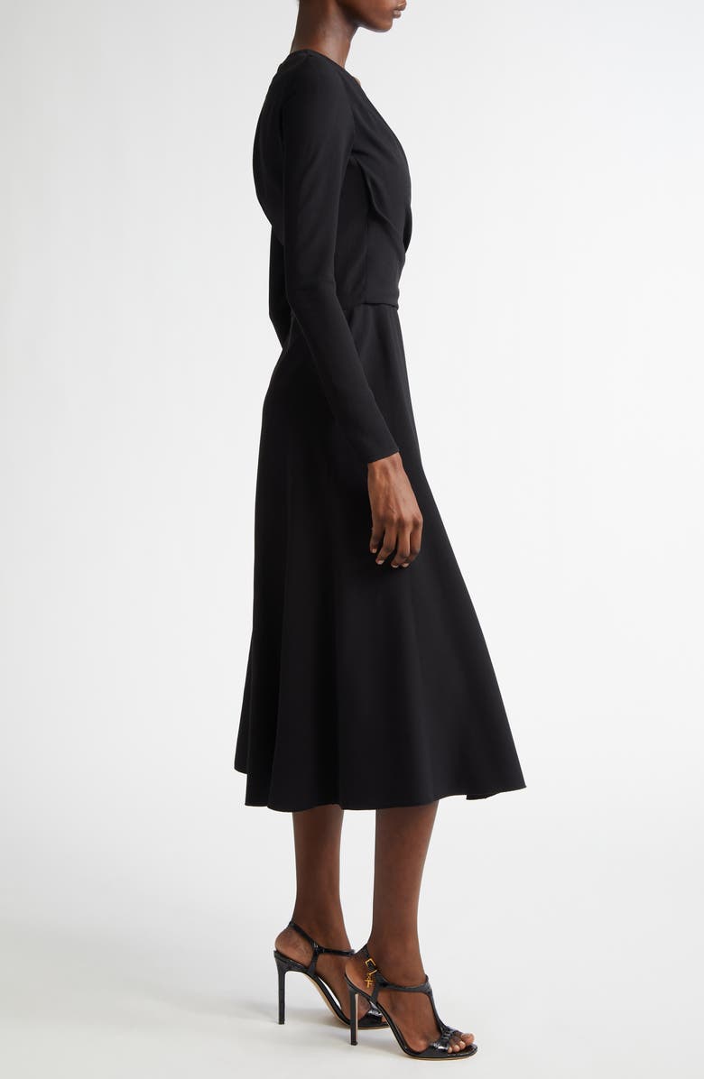 Giambattista Valli Draped Detail Long Sleeve Crepe A-Line Dress, Alternate, color, 