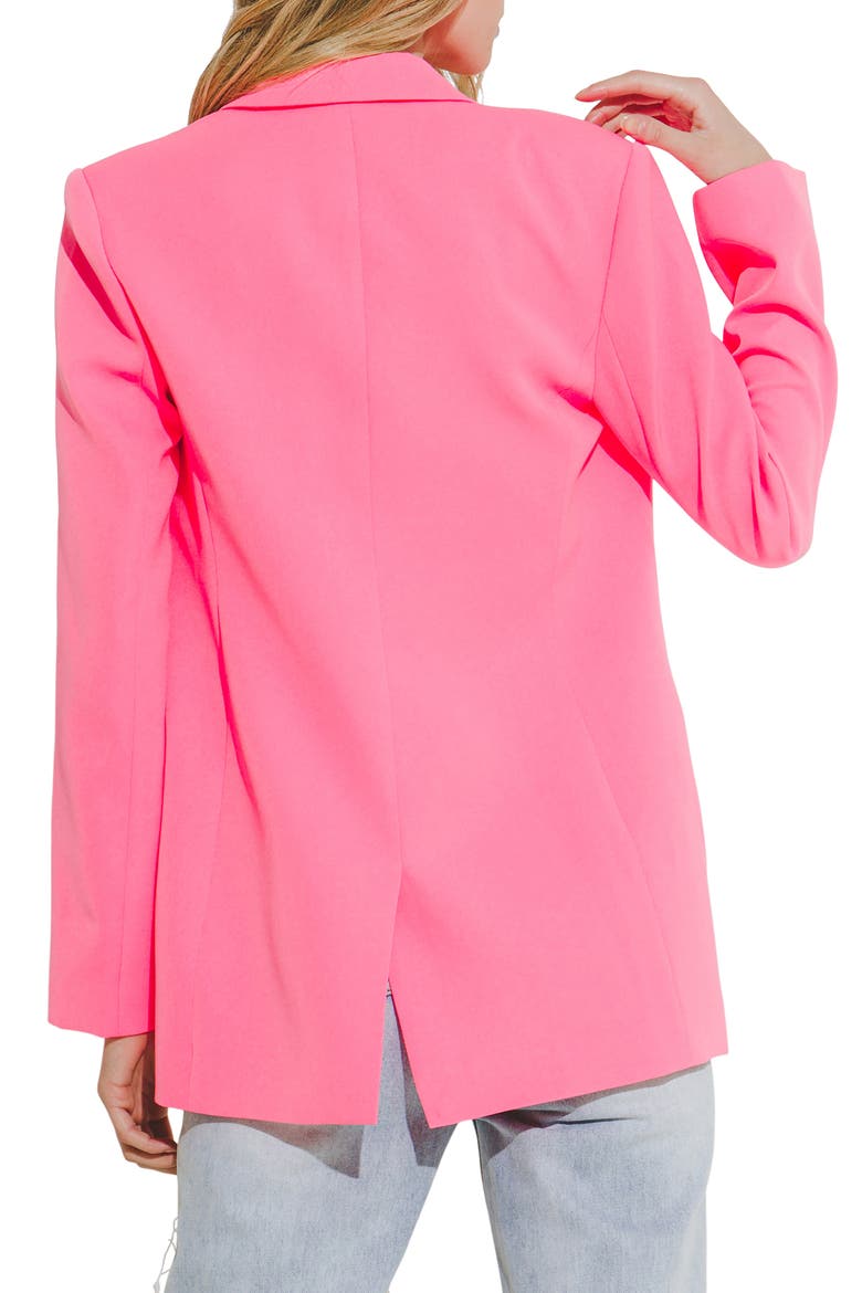 Tailored Single Button Blazer, Alternate, color, NEON PINK