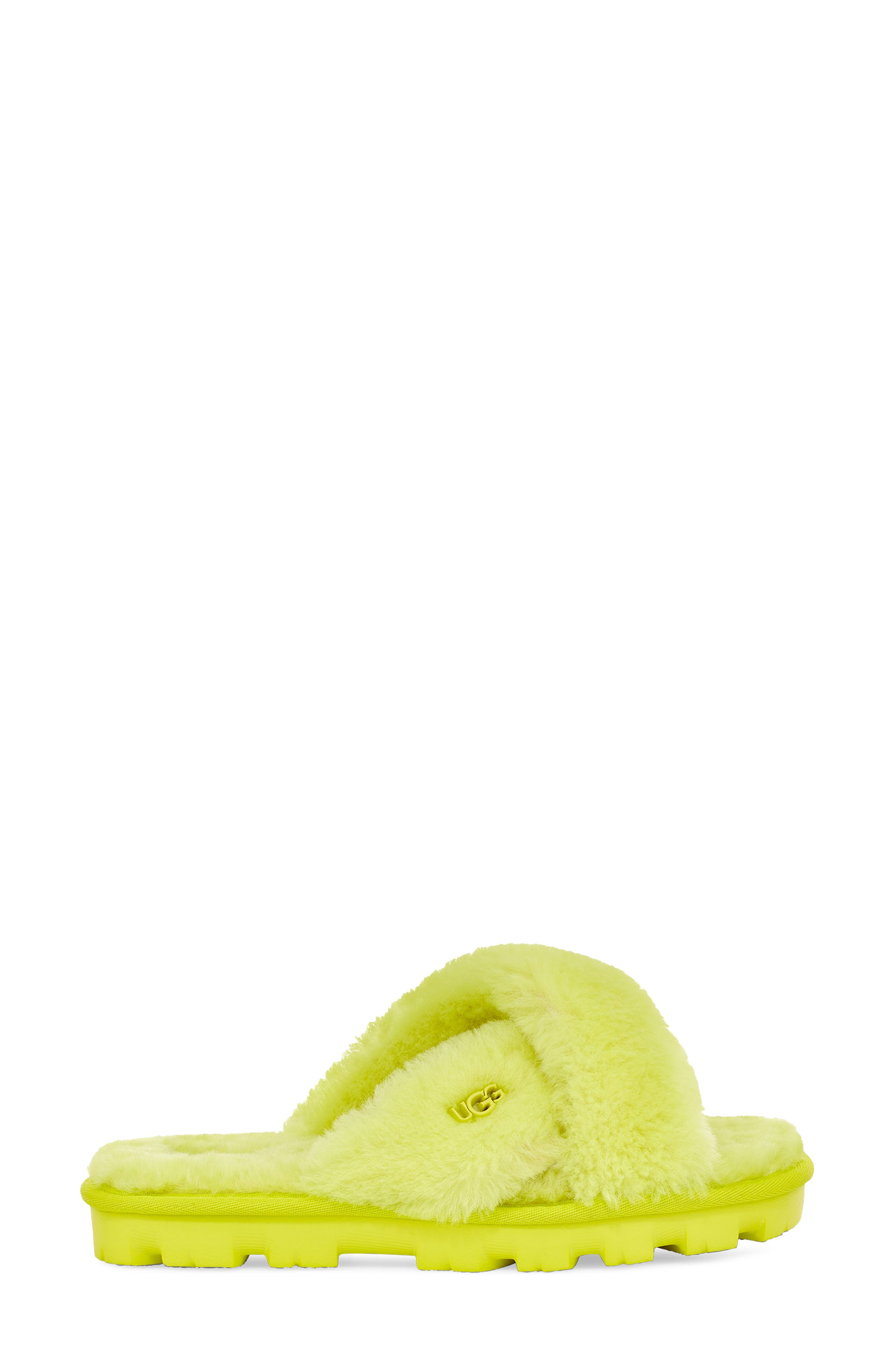 Fuzzette Genuine Shearling Slipper, Alternate, color, SULFUR