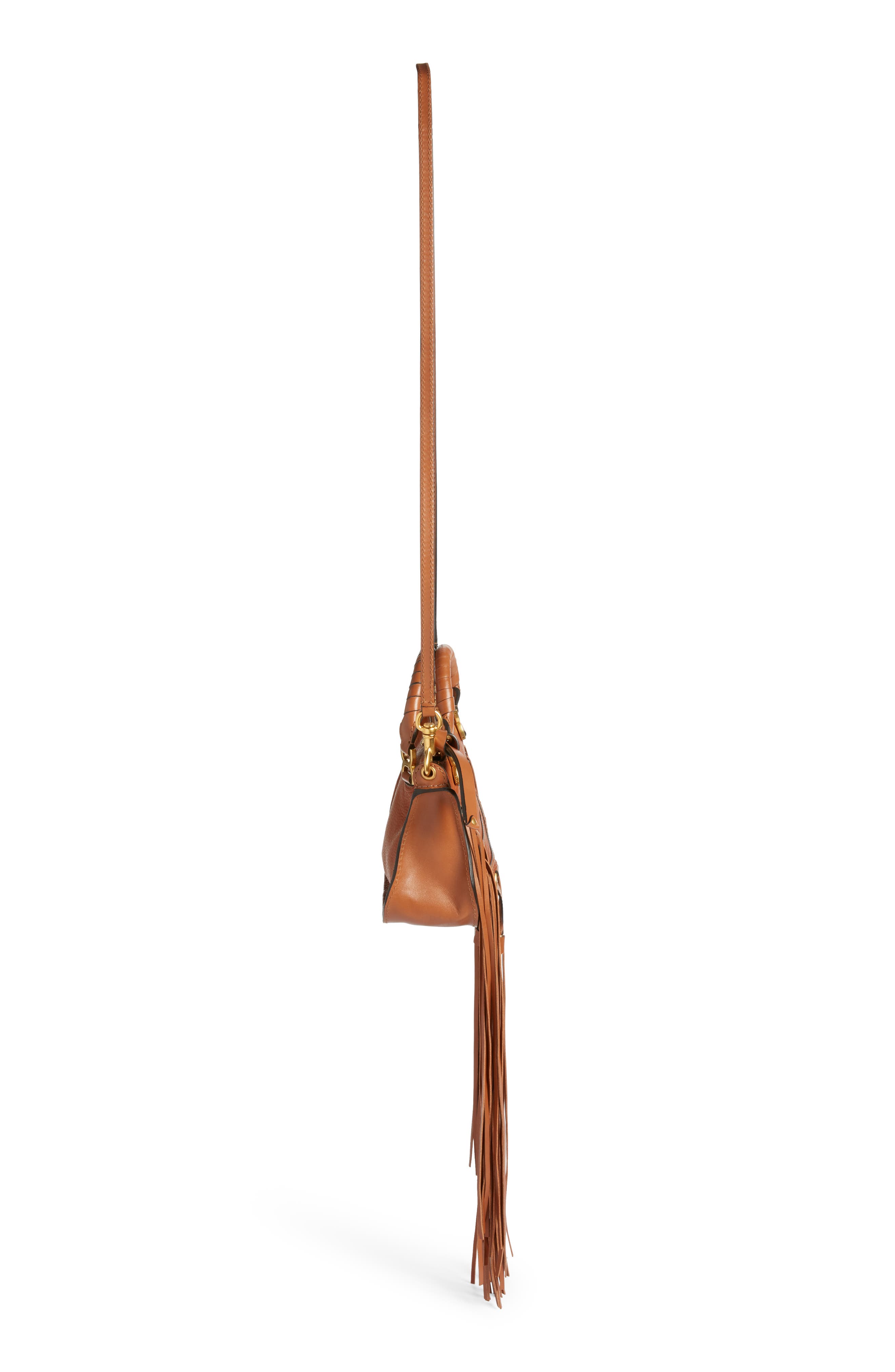 Chloé Mini Marcie Fringe Leather Crossbody Bag, Alternate, color, 