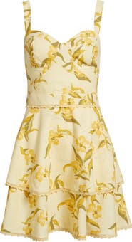 Chelsea28 Lace Detail Floral Tiered Minidress