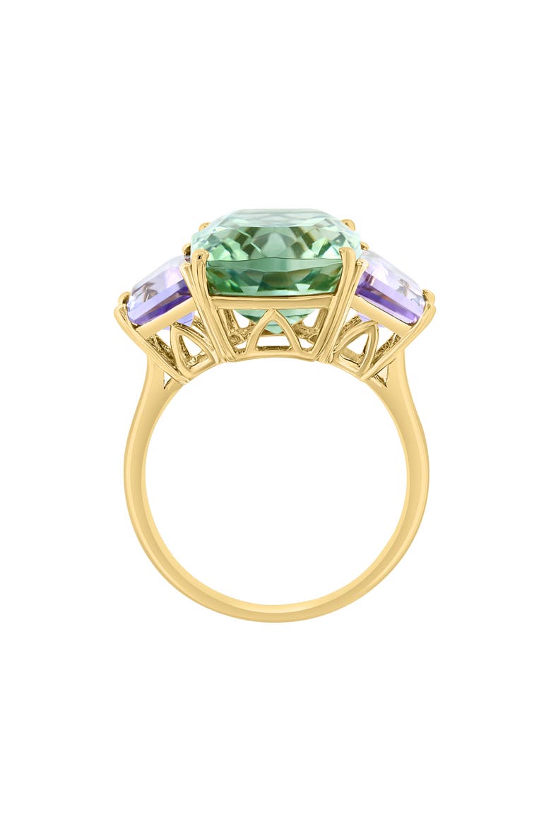 14K Yellow Gold Pink Amethyst & Prasiolite Ring, Alternate, color, GOLD MULTI