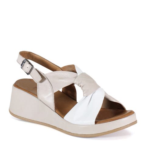 KALA FLOWER Leather Wedge Heel Sandal