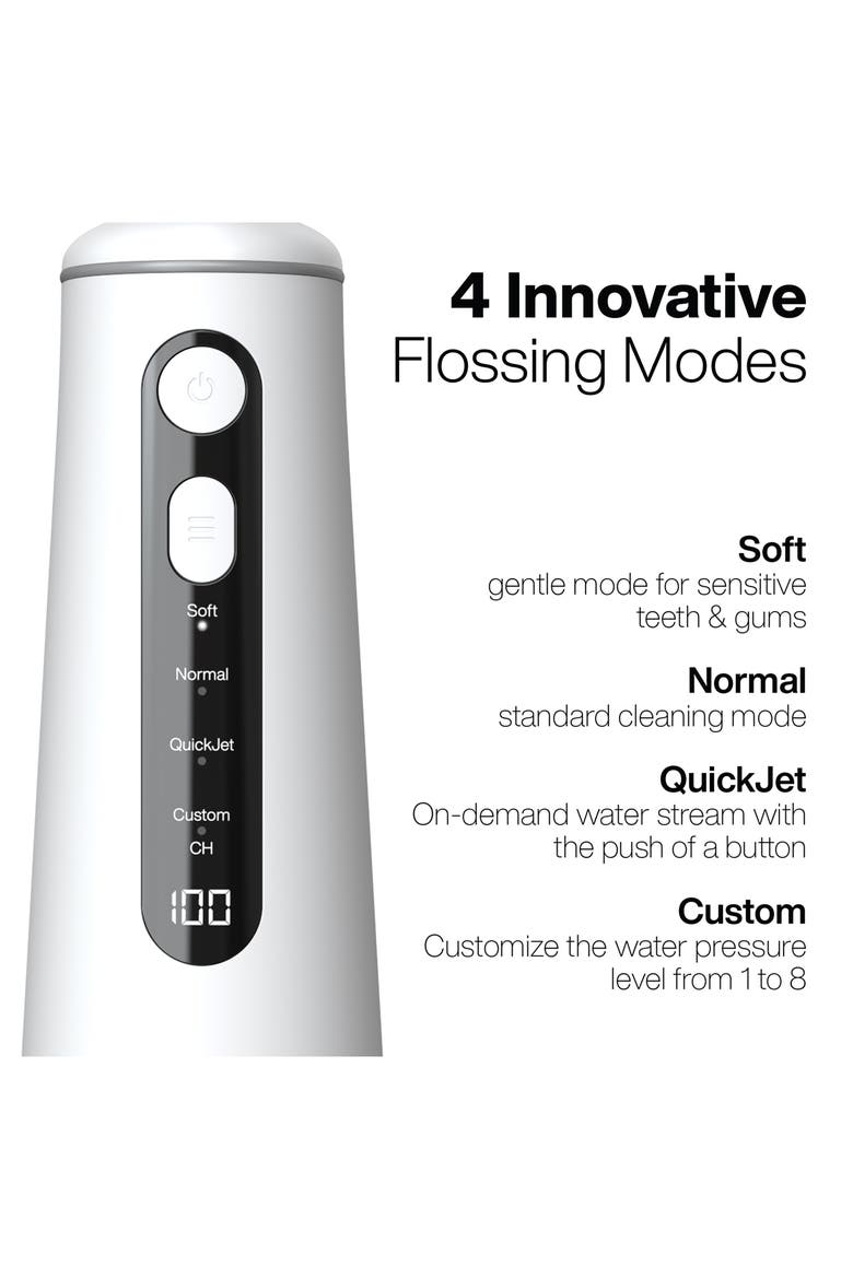 Elite Flosser Rechargeable Water Flosser White, Alternate, color, WHITE