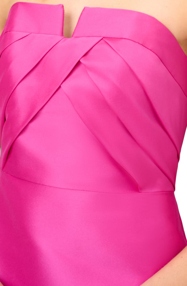 Aidan Mattox by Adrianna Papell Pleated Bodice Strapless Mikado Gown, Alternate, color,