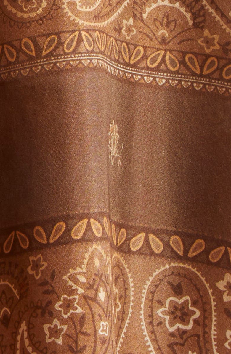 Zimmermann Lucky Oversize Silk Button-Up Shirt, Alternate, color, Chocolate Bandana