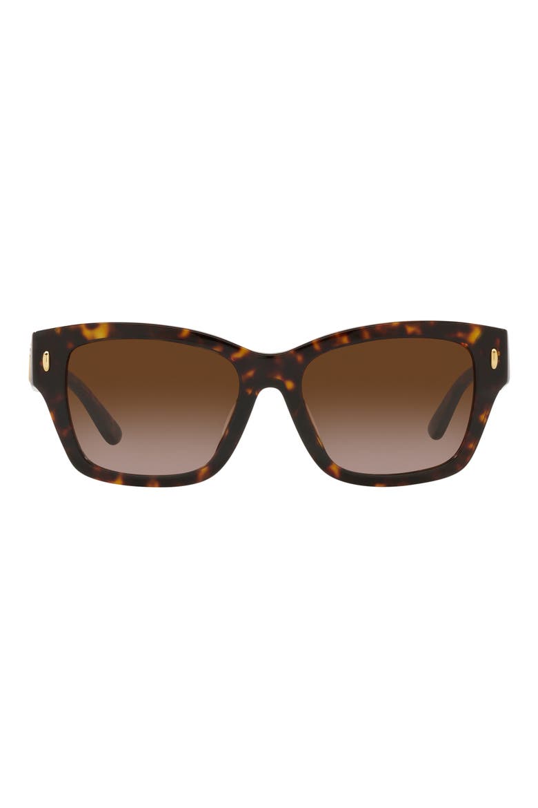 53mm Gradient Rectangular Sunglasses, Main, color, DARK TORT