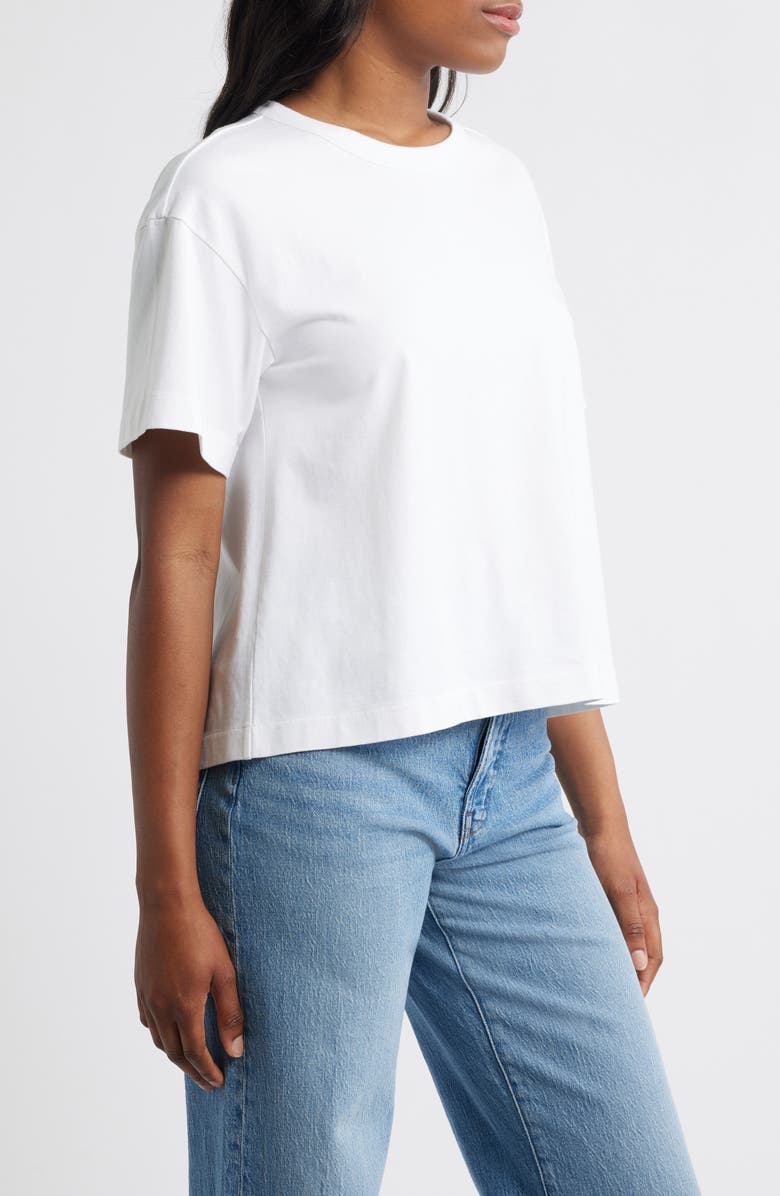 Madewell Back Pleat Classic T-Shirt, Alternate, color, White