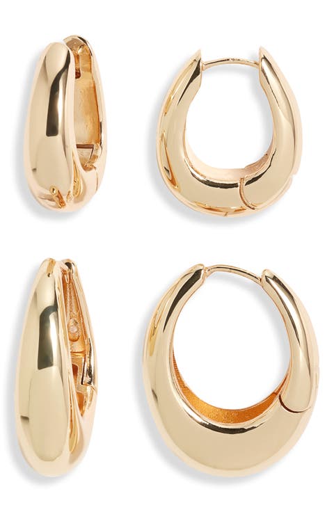 Set of 2 Huggie Hoop Earrings