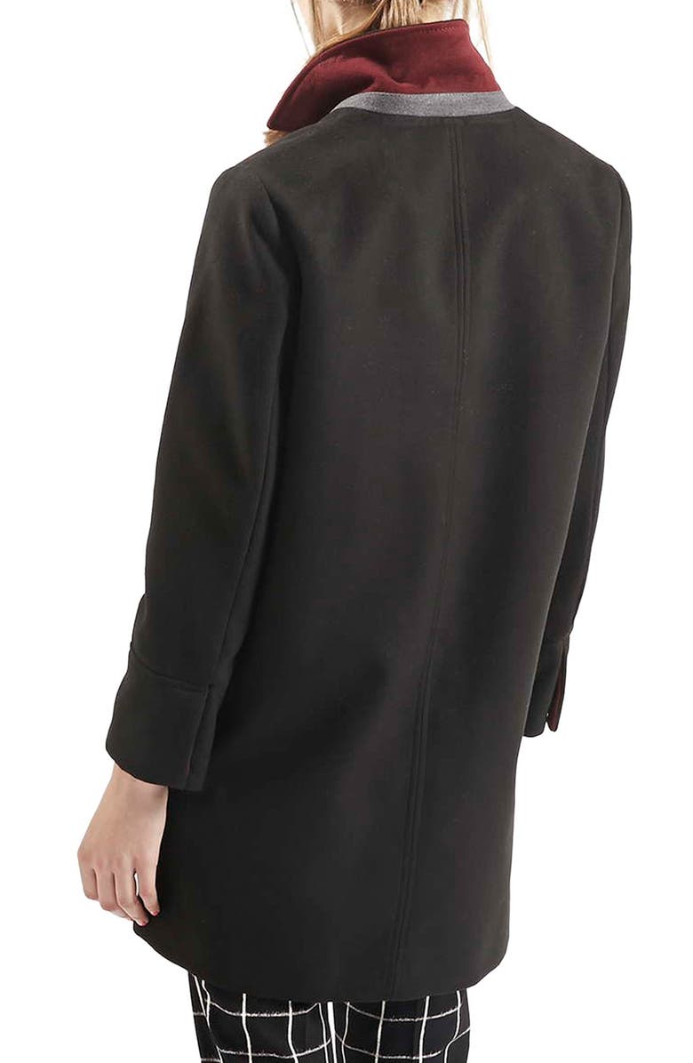 Topshop 'Mia' Coat, Alternate, color, 