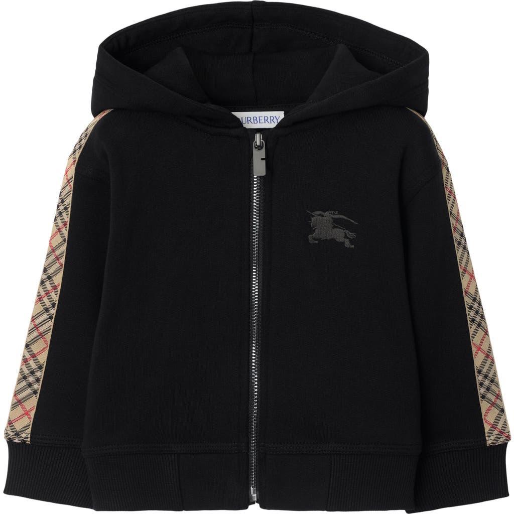 Burberry Check Trim Cotton Zip Hoodie