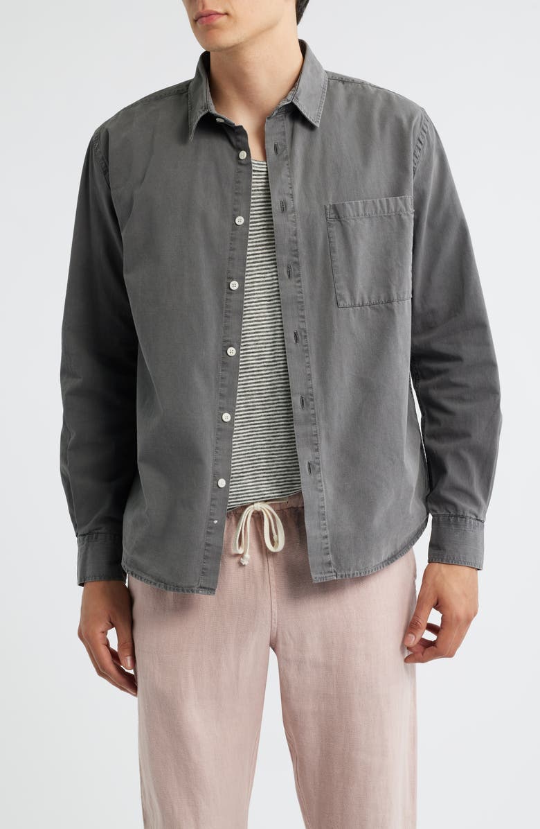 ALEX CRANE Pac Organic Cotton Button-Up Shirt, Main, color, Slate