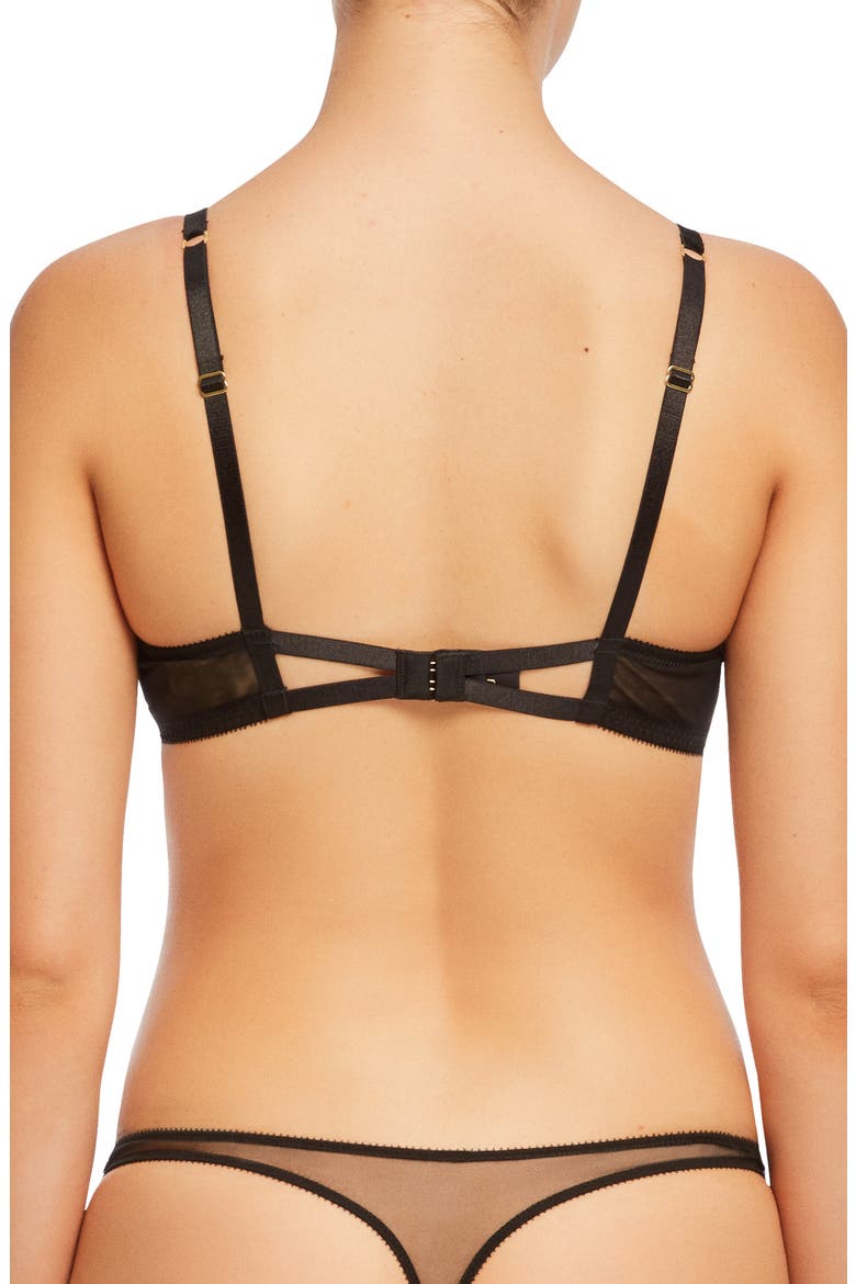 Metallic Lace Underwire Bra, Alternate, color, BLACK