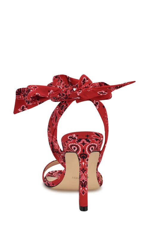 Shop Nine West Kelsie Ankle Tie Sandal In Medium Red