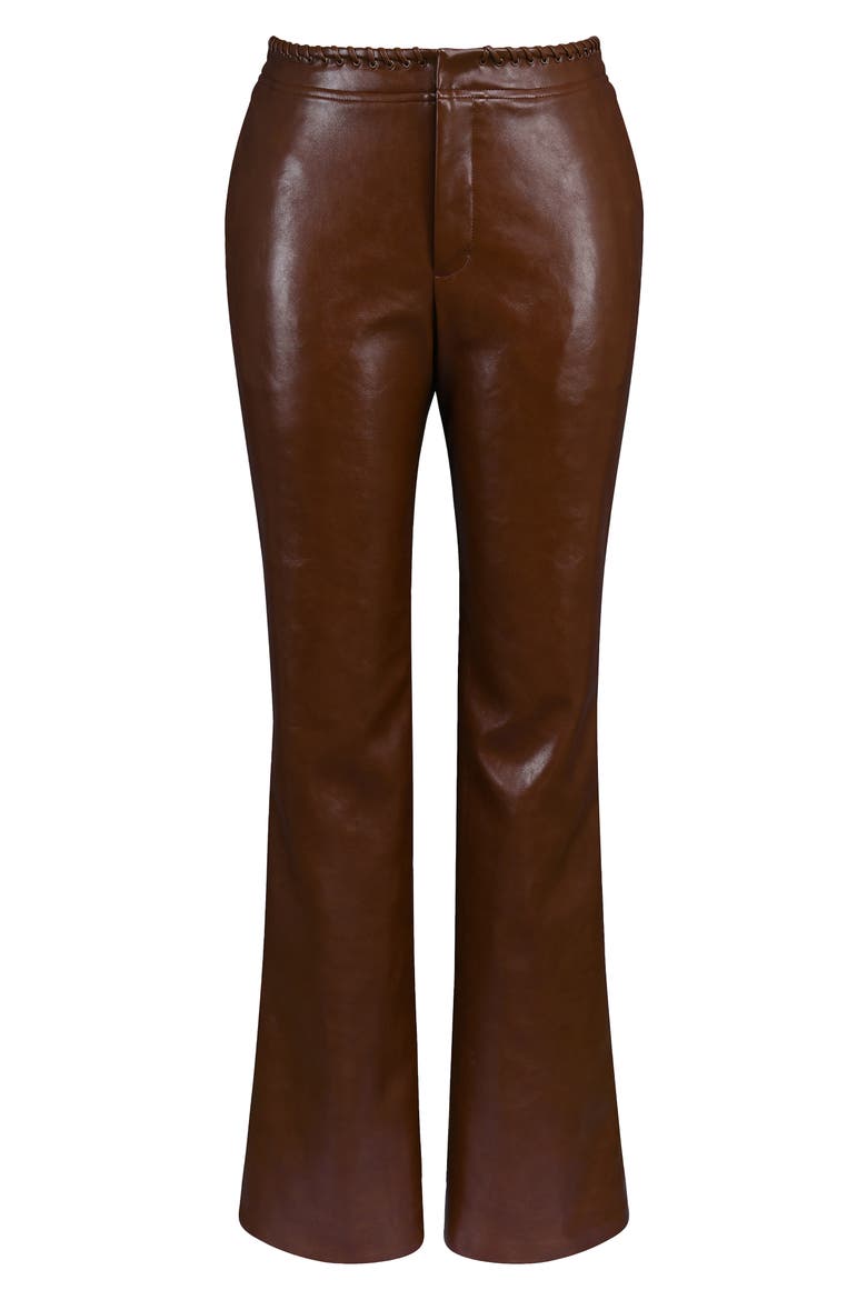 Adara Faux Leather Pants, Alternate, color, CHOCOLATE