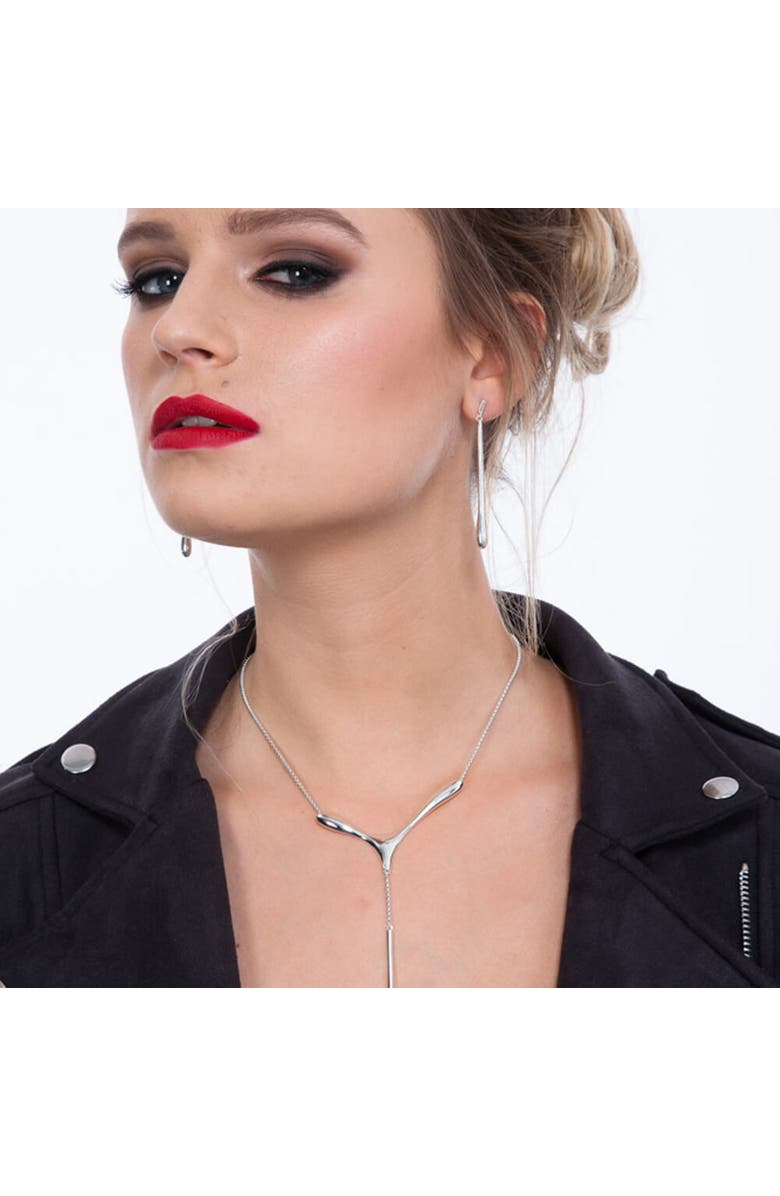 Lucy Quartermaine Long Drop Stud Earrings, Alternate, color, Sterling Silver