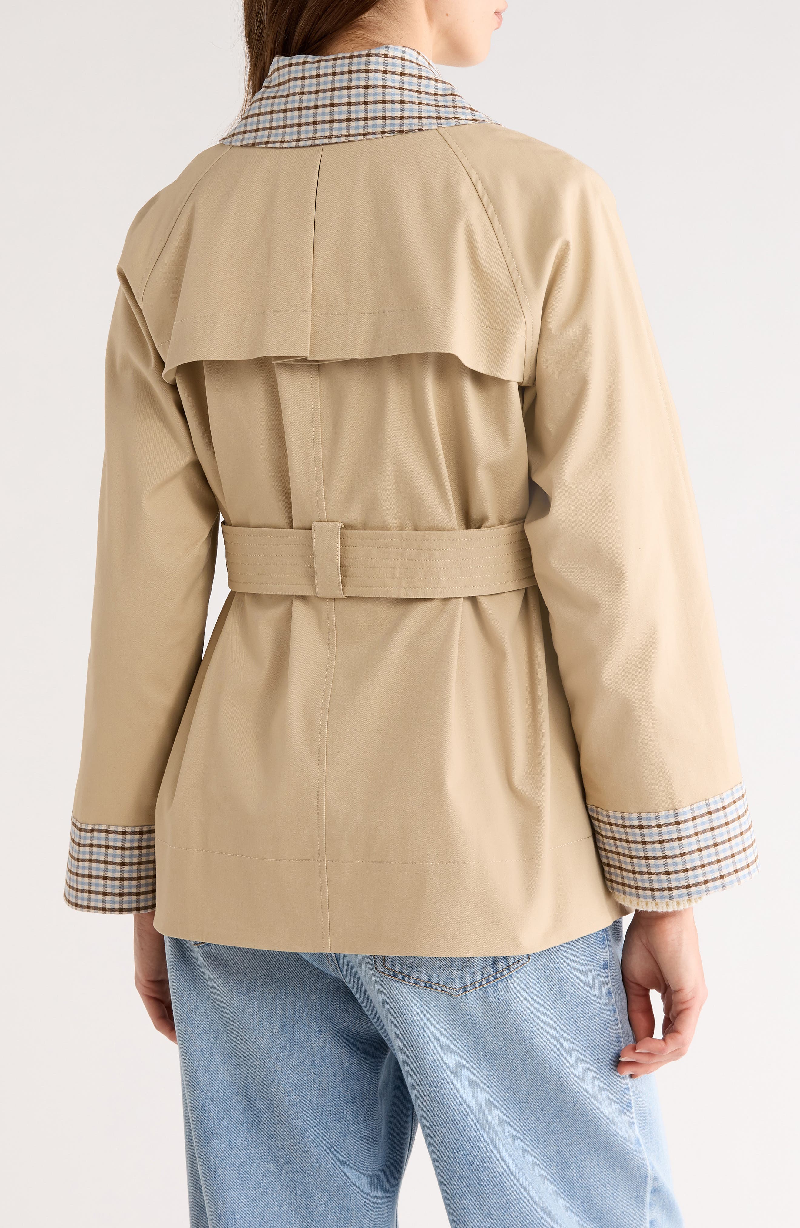 Lucien Belted Crop Trench Coat - image 2