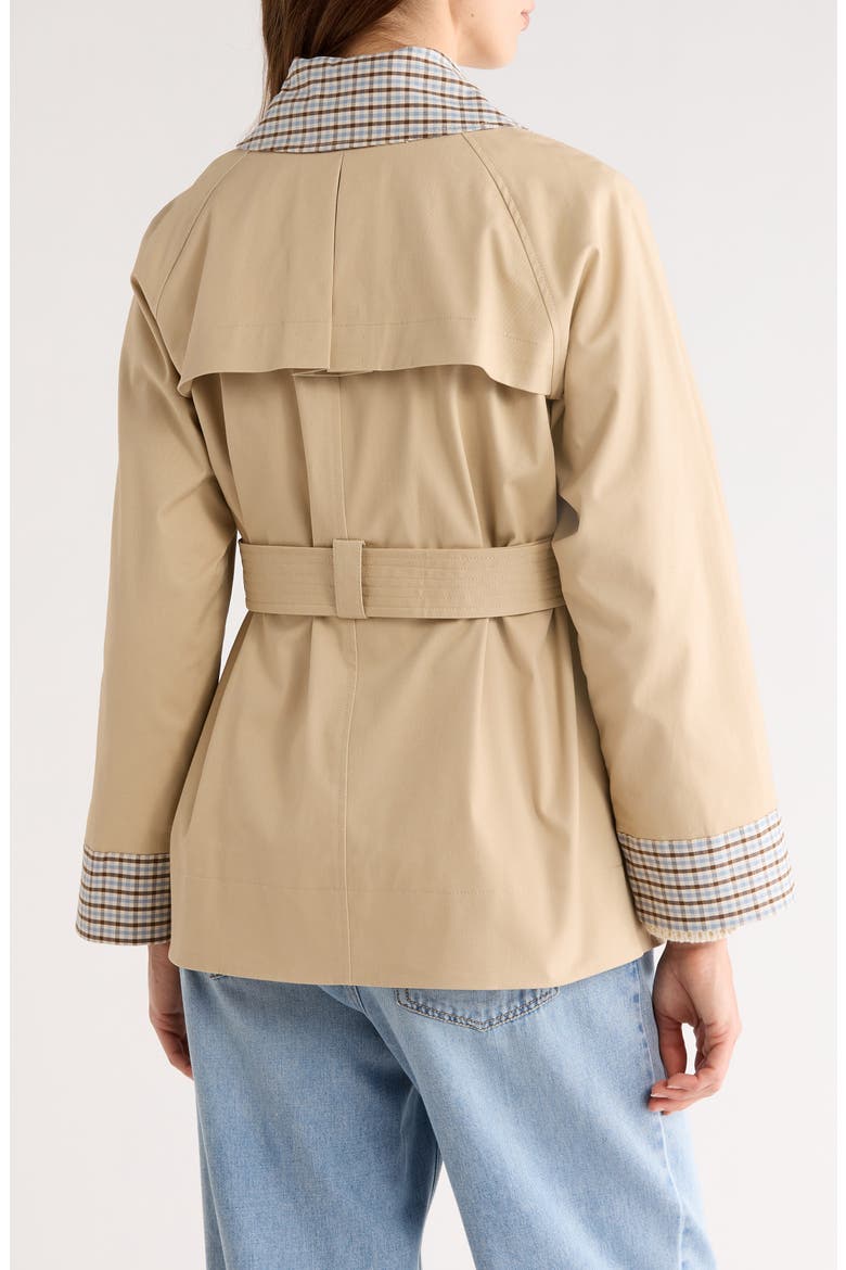 Lucien Belted Crop Trench Coat, Alternate, color, SAND