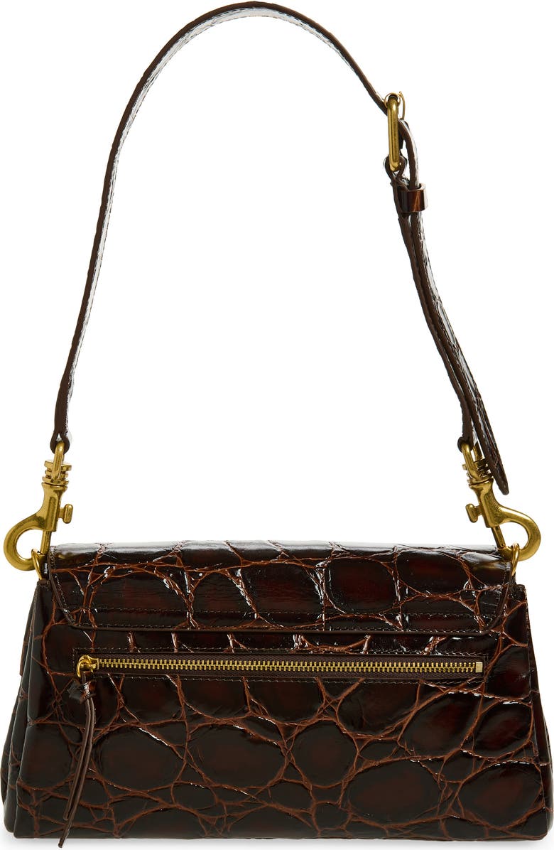 Dries Van Noten Croc Embossed Satchel, Alternate, color, 703 Brown
