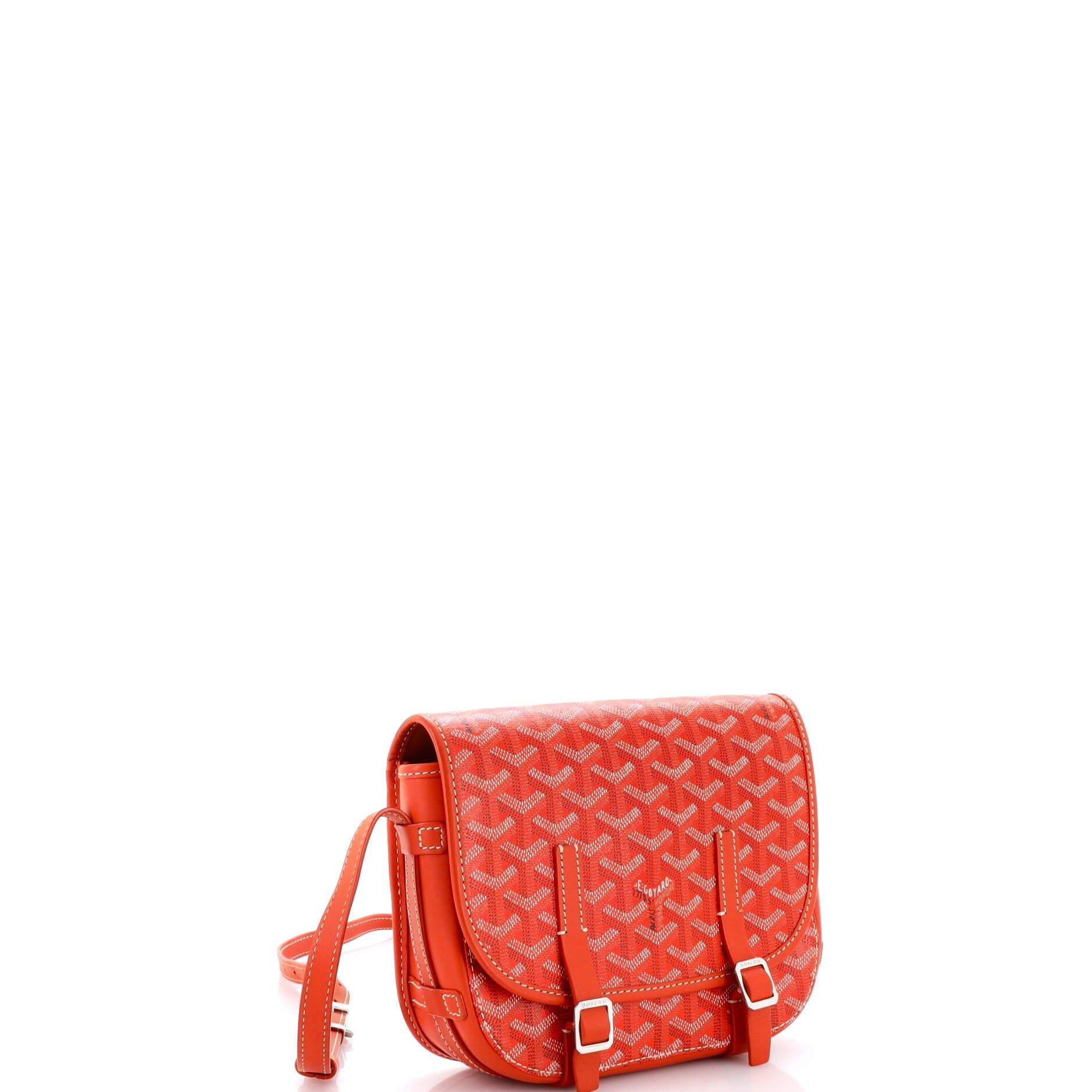 Pre-Owned Goyard Belvedere Messenger Bag Coated Canvas with Leather PM, Alternate, color, Orange