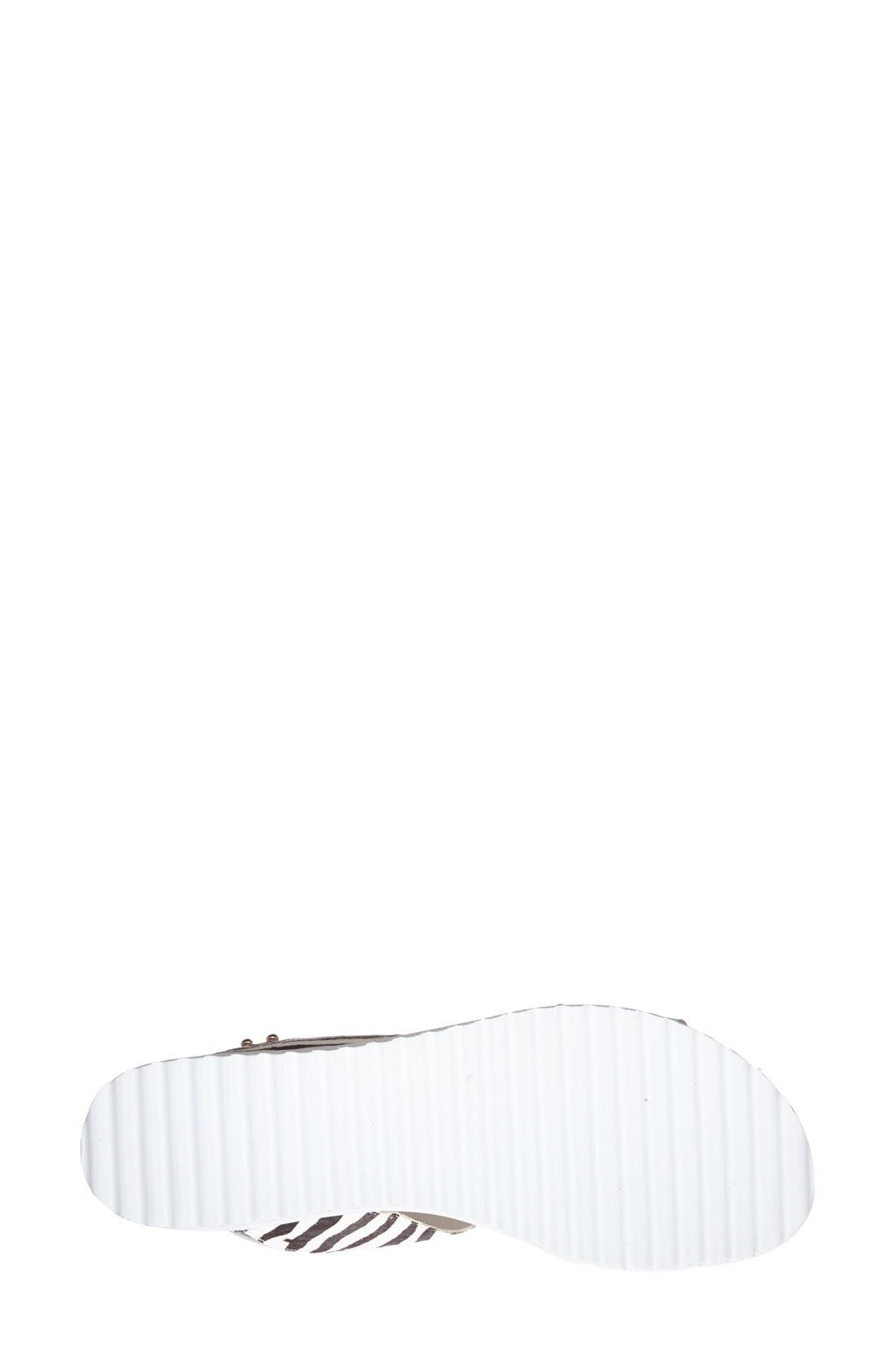 'Jolleen' Platform Sandal, Alternate, color, WHITE/ ZEBRA