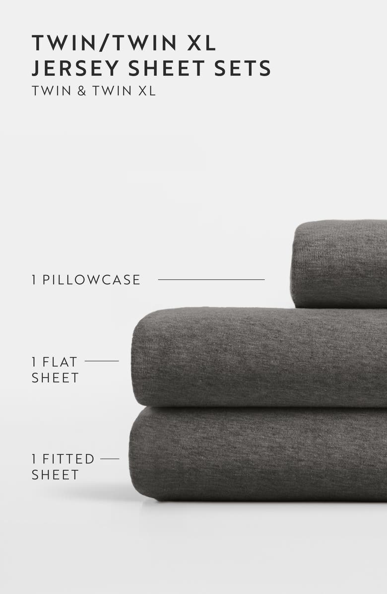 HOMESPUN 4-Piece Cotton Jersey Sheet Set, Alternate, color, Gray