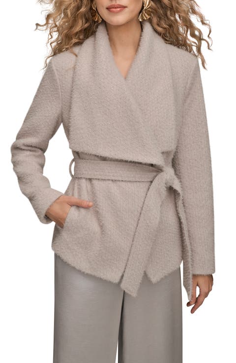 Belted Wrap Sweater Jacket