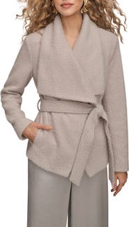 Donna Karan New York Belted Wrap Sweater Jacket