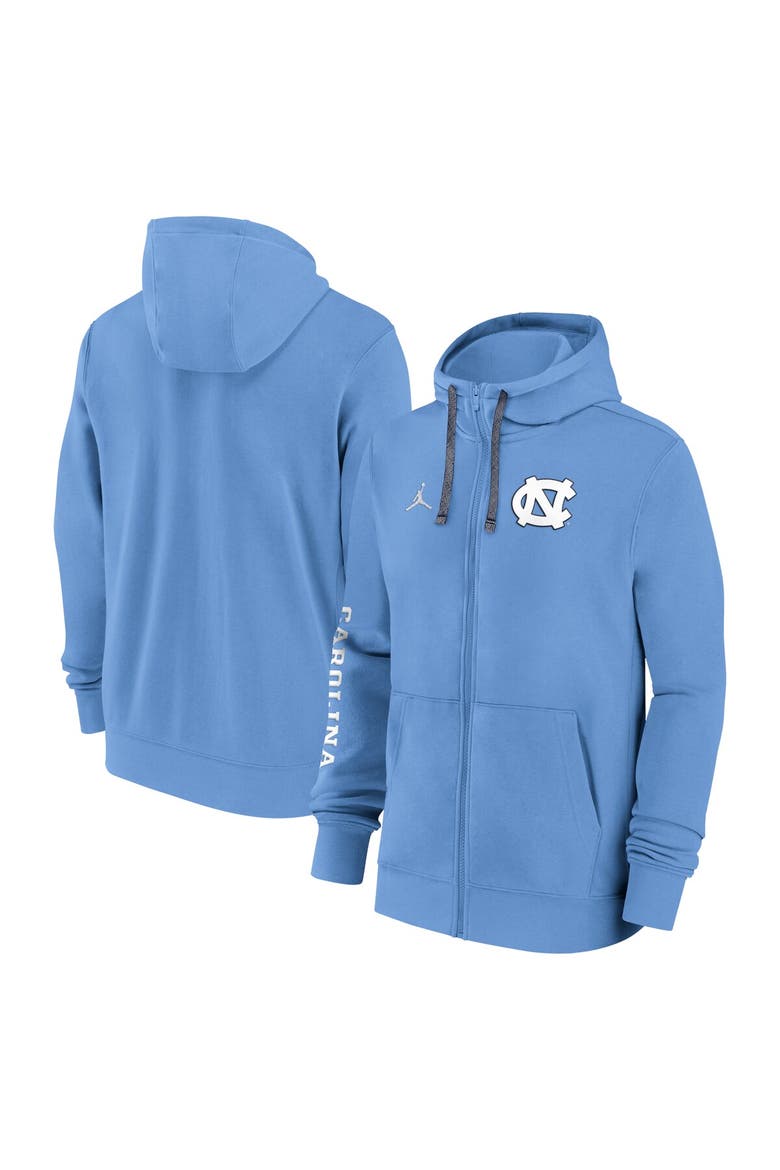 Men's Jordan Brand Carolina Blue North Carolina Tar Heels 2024 Sideline Full-Zip Hoodie, Main, color, Light Blue