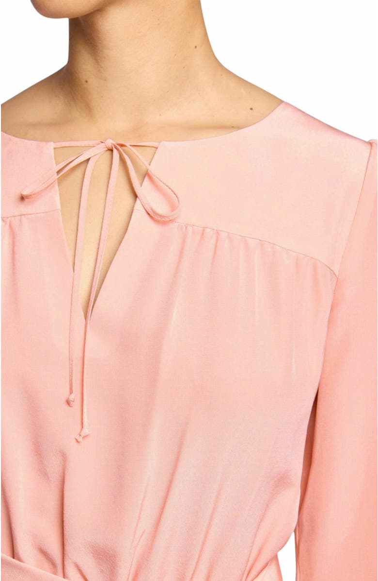 Santorelli Tessa Long Sleeve Midi Fit and Flare dress in Silk Crepe de Chine, Alternate, color, 