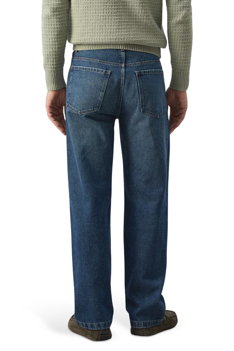 Cotton & Linen Straight Leg Jeans, Alternate, color, DARK VINTAGE BLUE
