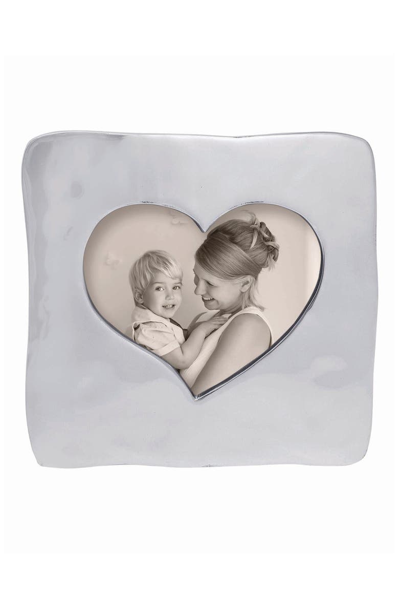 Heart Large Square Picture Frame, Main, color, SILVER