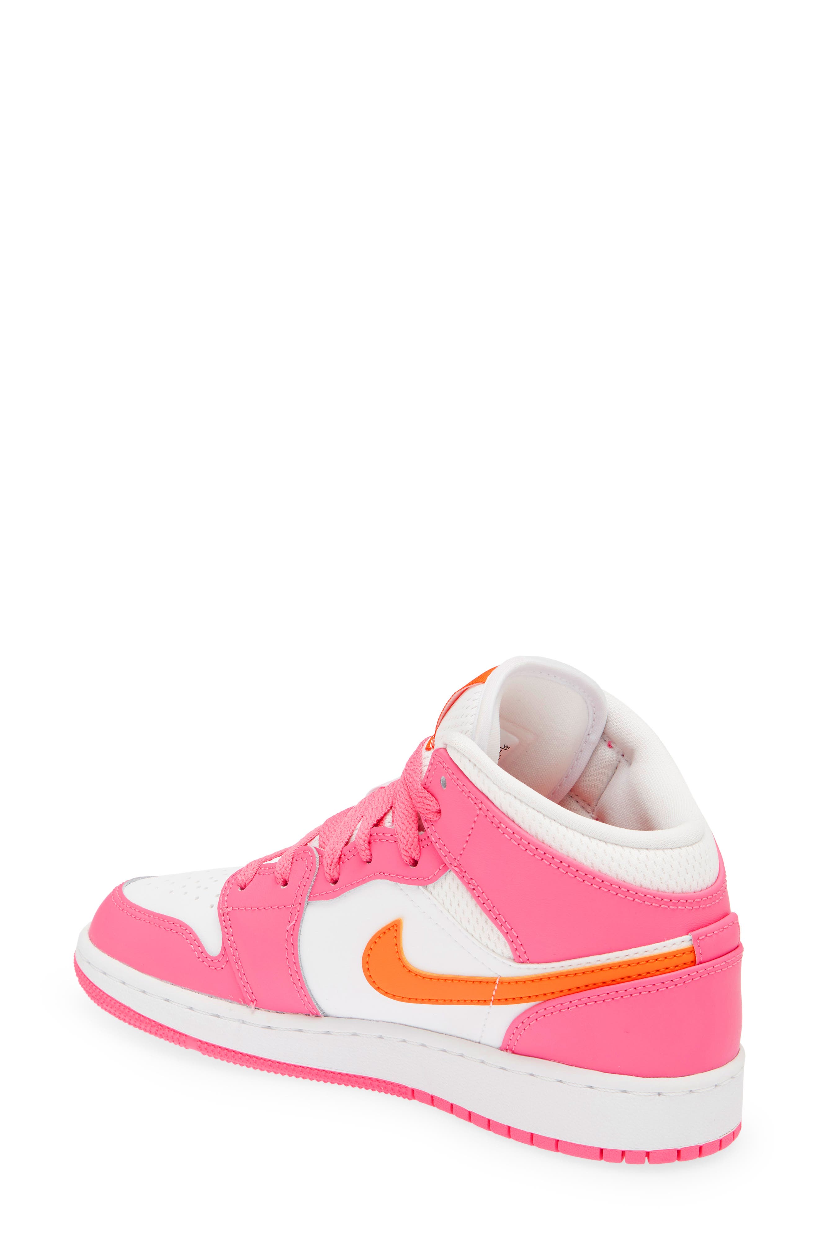 Jordan Air Jordan 1 Mid Sneaker, Alternate, color, Pinksicle/ Orange/ White