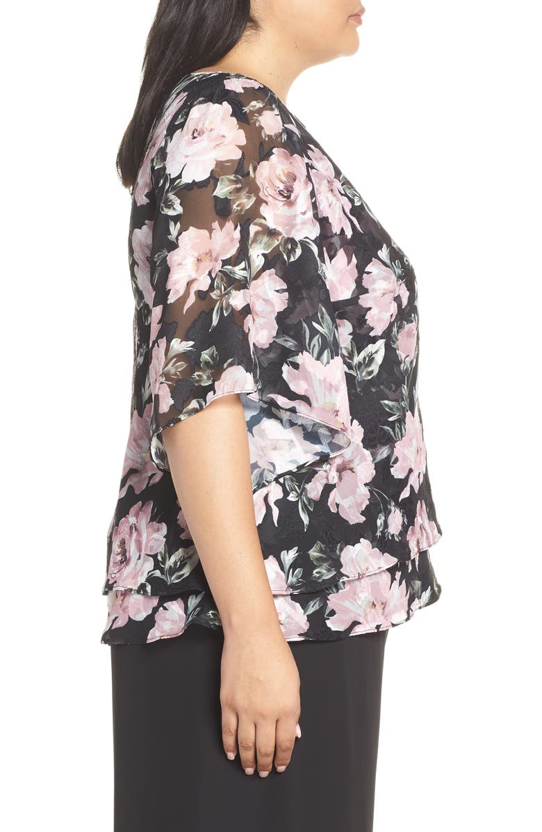 Alex Evenings Flutter Sleeve Chiffon Blouse, Alternate, color, 