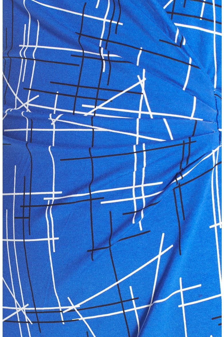 Print Faux Wrap Dress, Alternate, color, ELECTRIC TRIANGLES PRINT