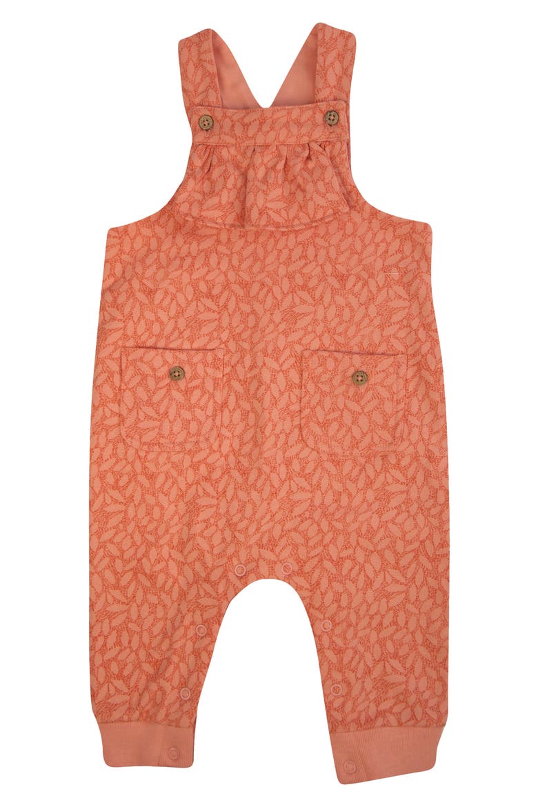Trees Organic Cotton Bodysuit & Overalls Set, Alternate, color, GINGER