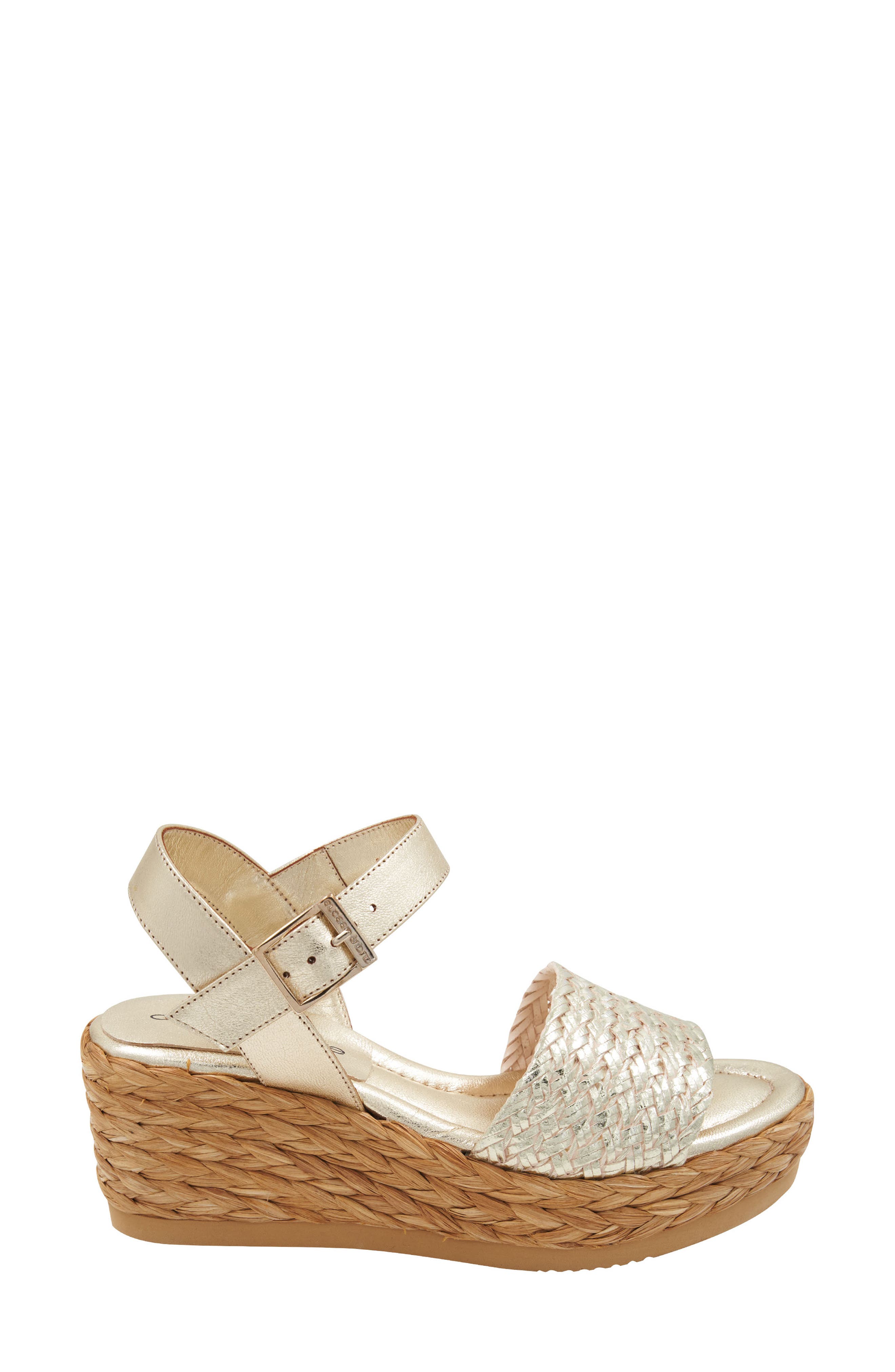 Carissa Ankle Strap Espadrille Platform Wedge Sandal, Alternate, color, PLATINO