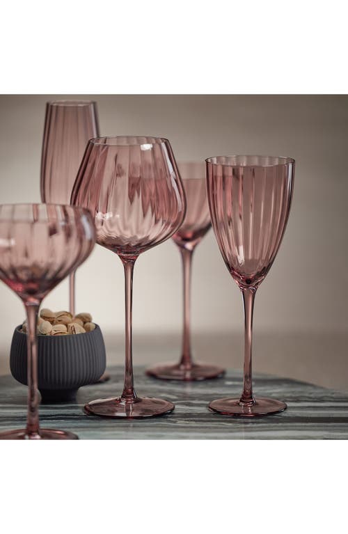 Zodax Malden Set Of 4 White Wine Glasses In Pink