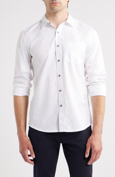 Hudson Reworked Slim Fit Solid Cotton Button-Up Shirt