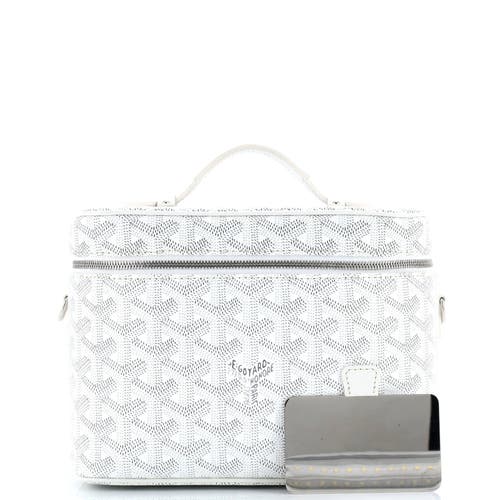 Pre-owned Goyard Goyard Muse Vanity Case Coated Canvas In White