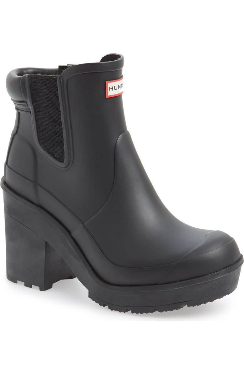Hunter 'Original - Block Heel' Chelsea Rain Boot, Main, color,