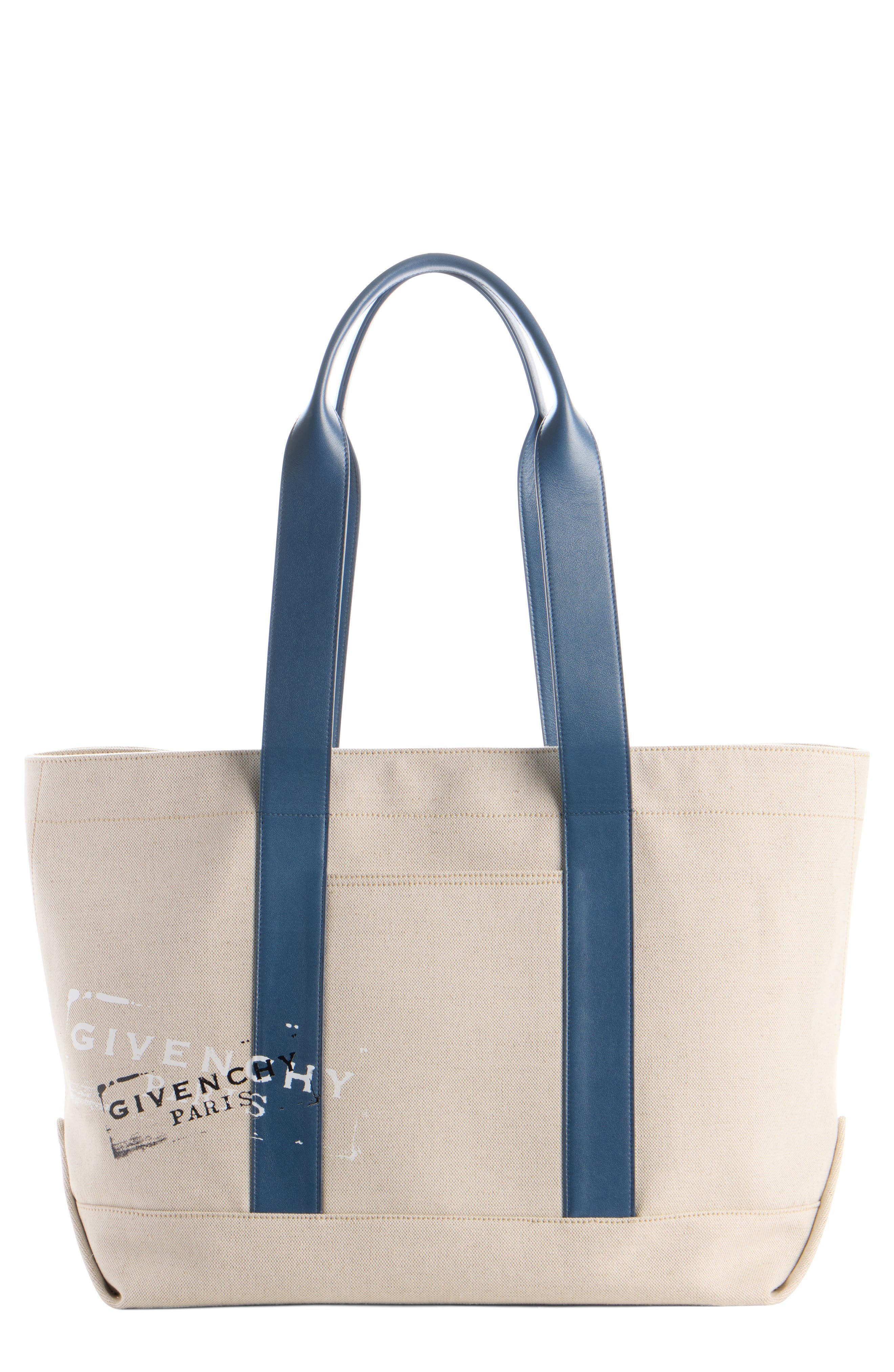 Givenchy Large Canvas & Leather Tote, Main, color, Beige/ Blue