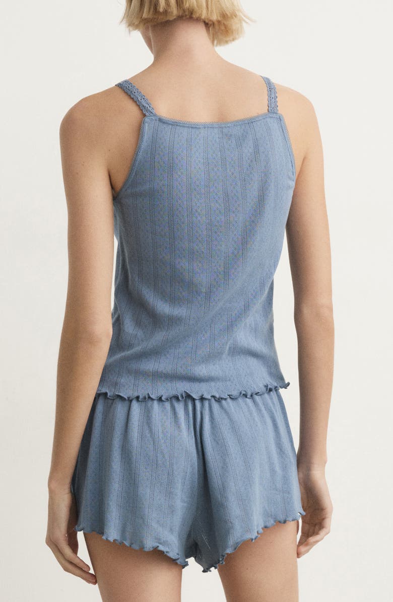 MANGO Cotton Pointelle Pajama Camisole, Alternate, color, Indigo Blue