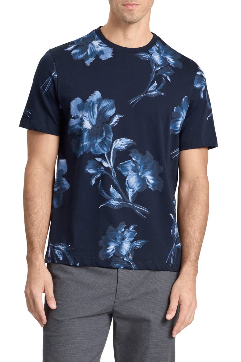 Floral Graphic T-Shirt, Main, color, SKY CAPTAIN