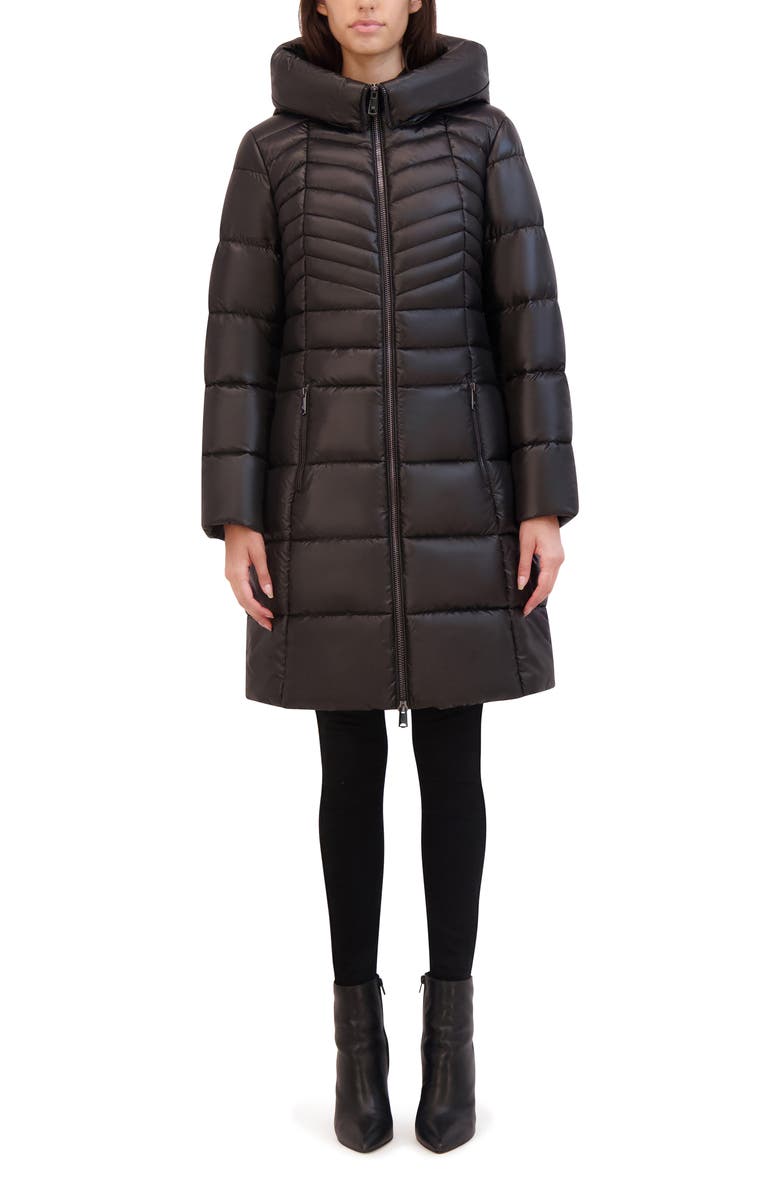 Kenneth Cole New York Soft Cire Funnel Neck Puffer Coat, Alternate, color, 