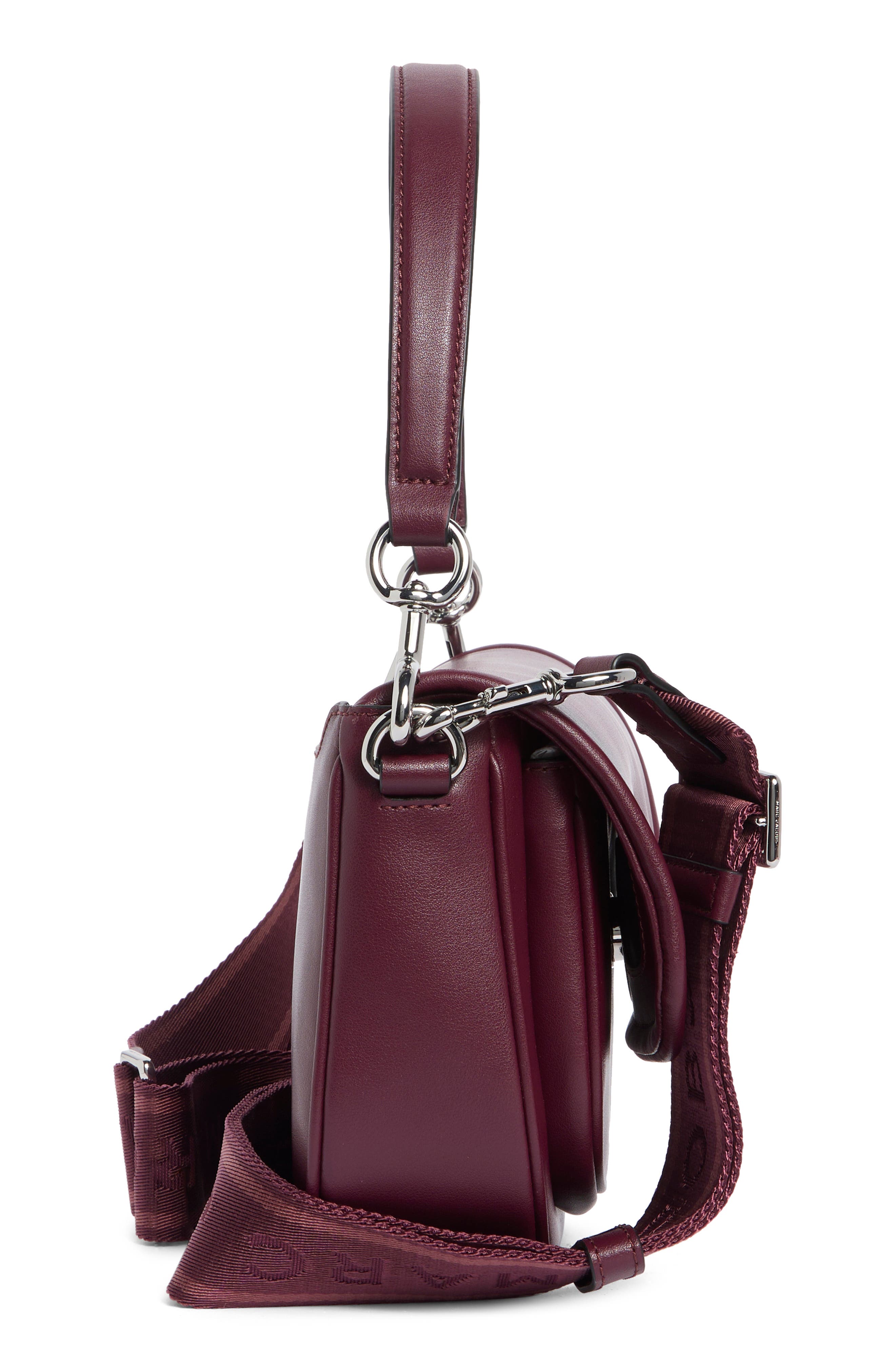 Leather Saddle Bag, Alternate, color, DARK PLUM