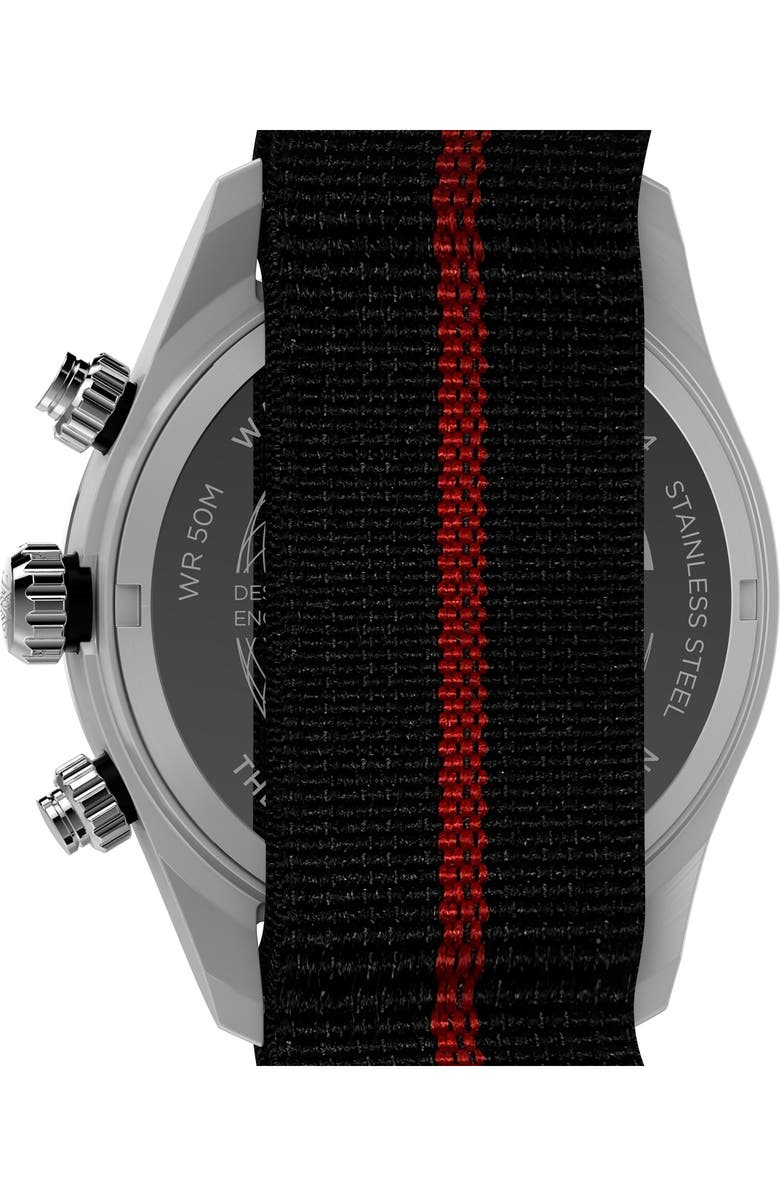 Timex<sup>®</sup> Waterbury Heritage Chronograph Webbing Strap Watch, 39mm, Alternate, color, Black