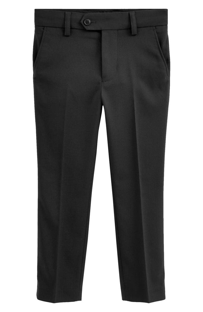 NEXT Kids' Solid Black Flat Front Dress Pants, Main, color,