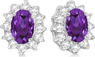 ALLUREZ Oval Amethyst & Diamond Accented Earrings 14k