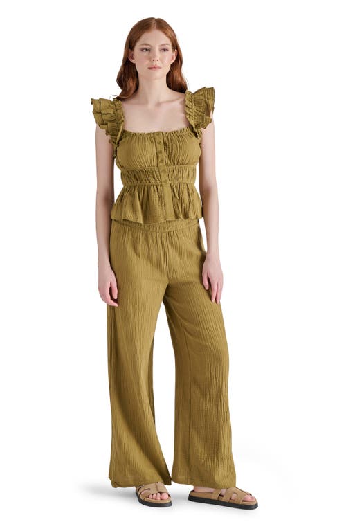 Steve Madden Cotton Gauze Wide Leg Pants In Orange